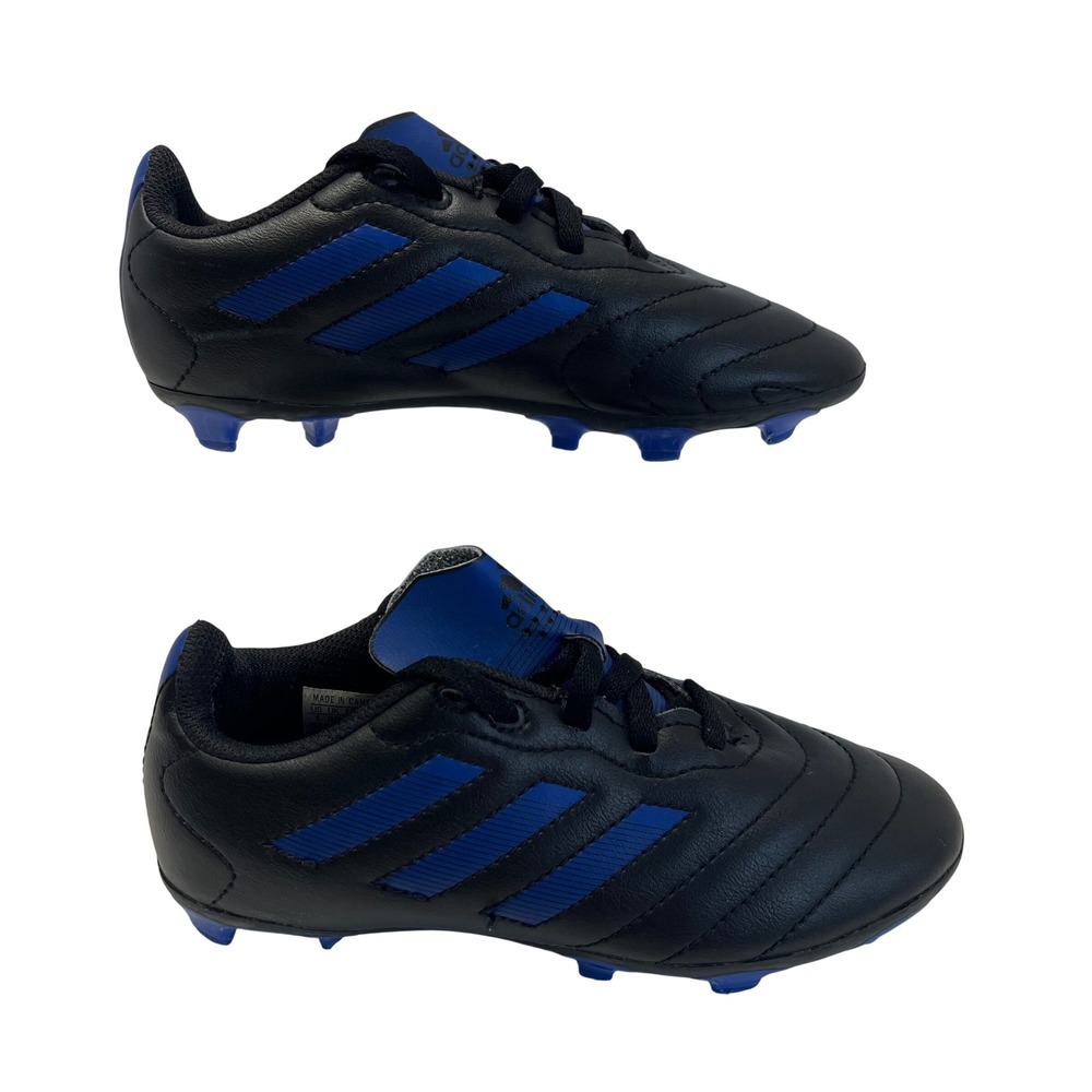 Adidas Goletto VIII Soccer Cleats Kids Size 1 Youth Black Blue Firm Ground Shoes